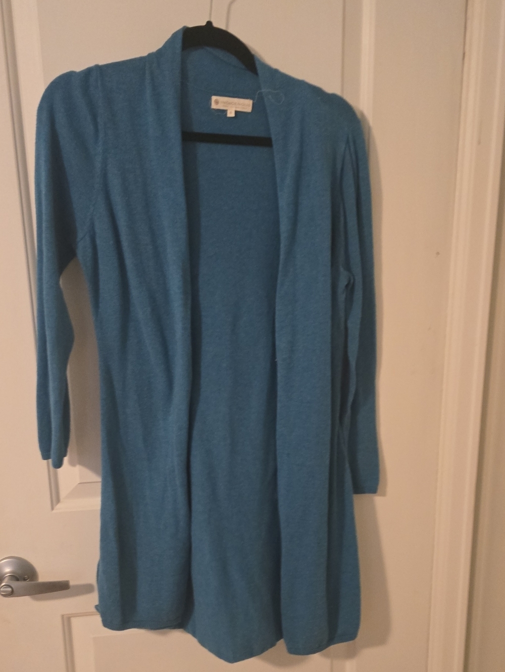 Indigenous Open-Front Blue Longline Cardigan